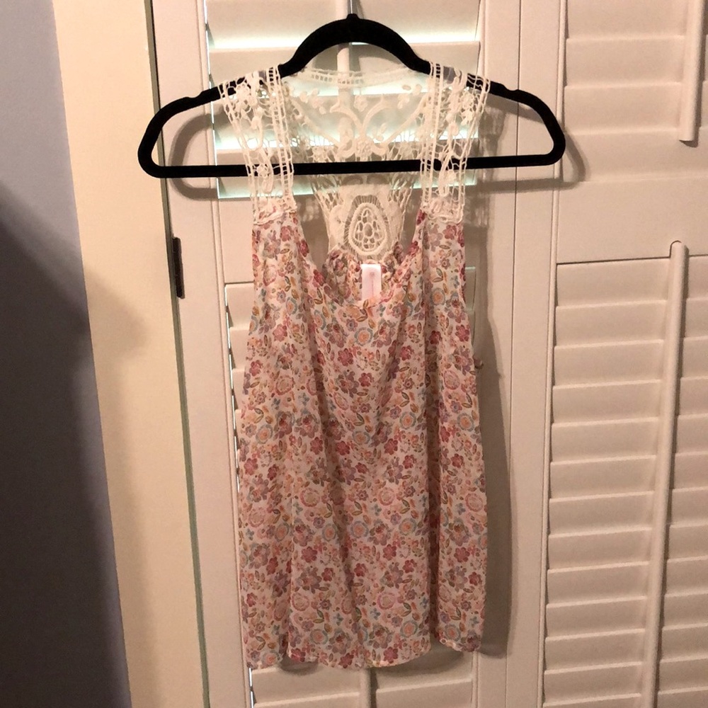 Sheer floral top size large